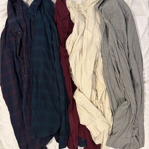 Lot of 5 Uniqlo Flannel Button-Up Shirts all size XL Various Colors